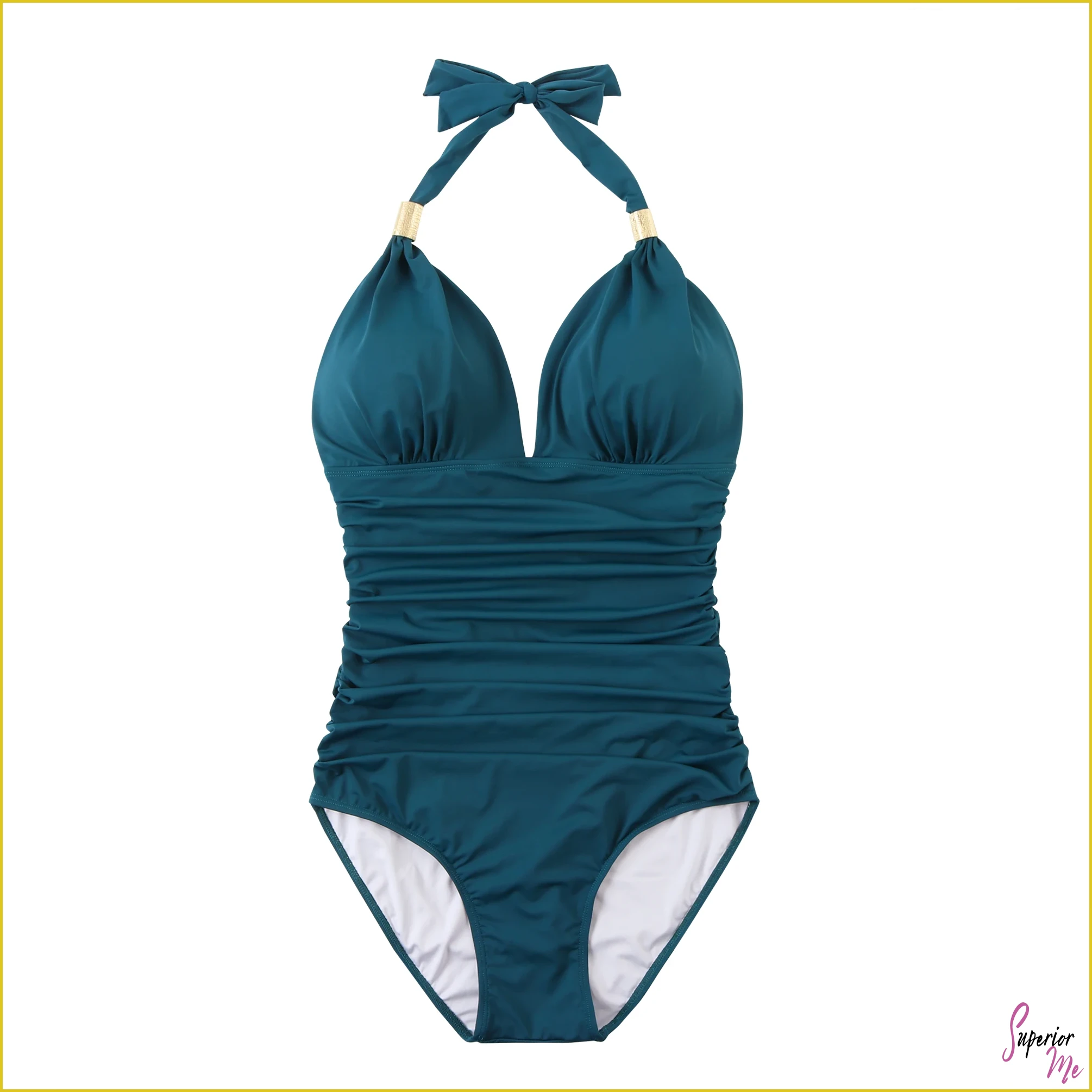 Slimming One-Piece Swimsuit with Wrap Tie & Tummy Control Fit