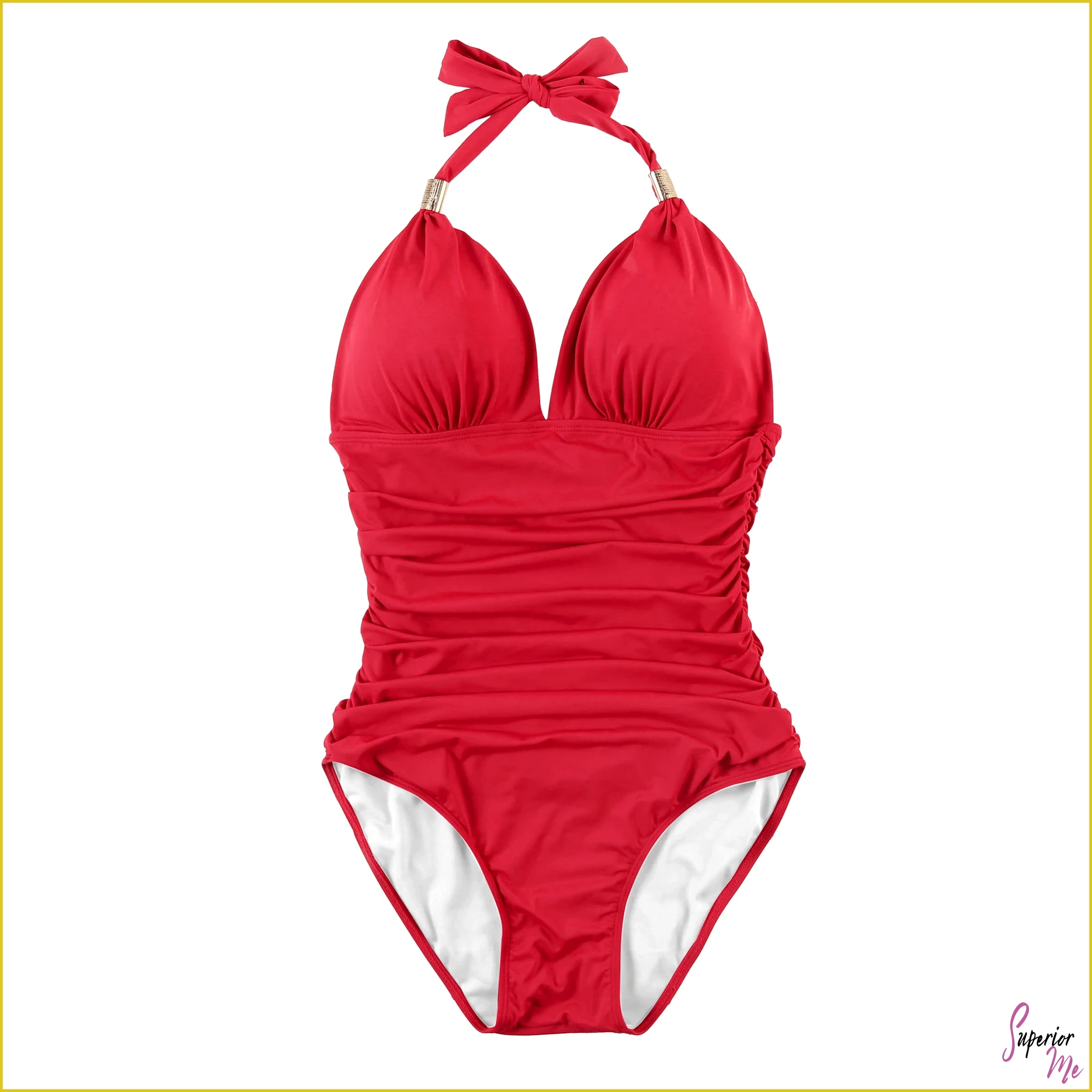Slimming One-Piece Swimsuit with Wrap Tie & Tummy Control Fit
